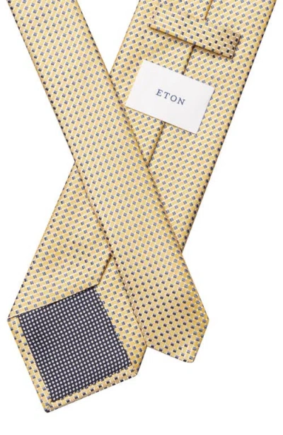 Eton Micro Silk Tie In Yellow