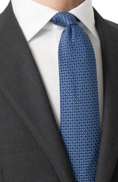 Eton Micro Geo Silk Tie In Blue