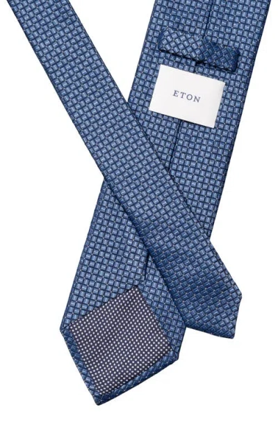 Eton Micro Geo Silk Tie In Blue