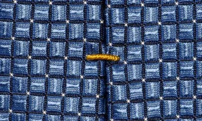 Eton Micro Geo Silk Tie In Blue