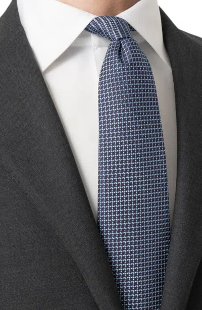 Eton Micro Silk Tie In Blue