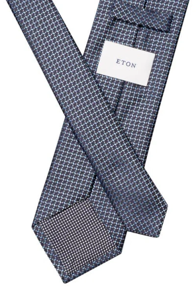 Eton Micro Silk Tie In Blue