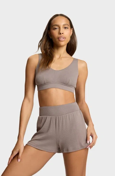 Commando Better Than Basic Relaxed Rib Shorts In Brown