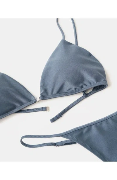 Mango Shiny Finish Bikini Bottoms In Blue