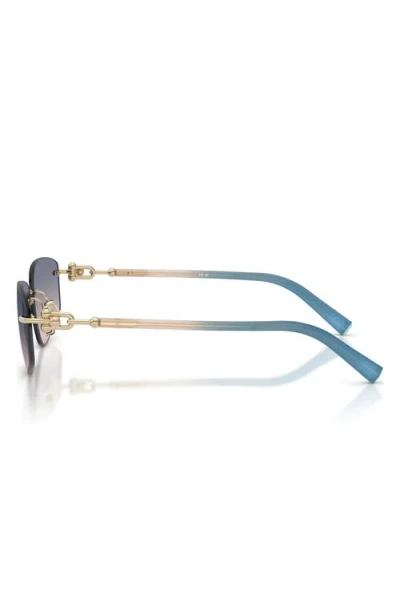 Tiffany & Co . 59mm Irregular Rectangular Sunglasses In Gold