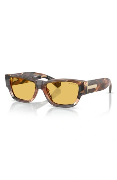 Tiffany & Co . 54mm Rectangular Sunglasses In Gray