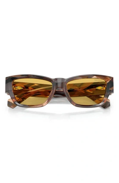 Tiffany & Co . 54mm Rectangular Sunglasses In Gray