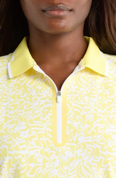 G/fore Scribble Tech Piqué Polo In Yellow