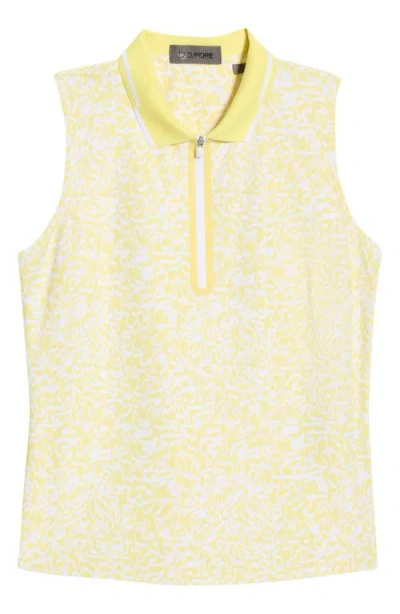 G/fore Scribble Tech Piqué Polo In Yellow