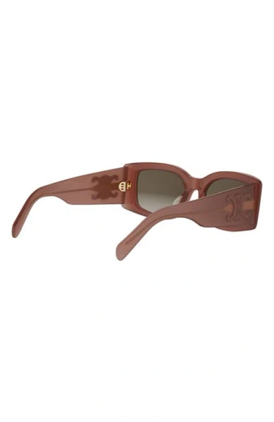 Celine Maxi Triomphe 53mm Gradient Rectangular Sunglasses In Pink