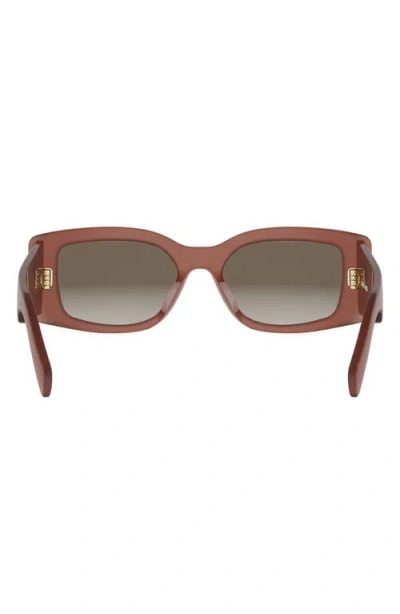 Celine Maxi Triomphe 53mm Gradient Rectangular Sunglasses In Pink