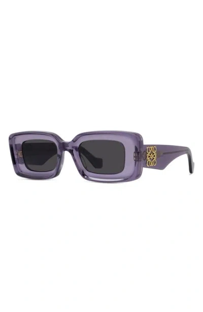 Loewe Chunky Anagram 46mm Rectangular Sunglasses In Burgundy