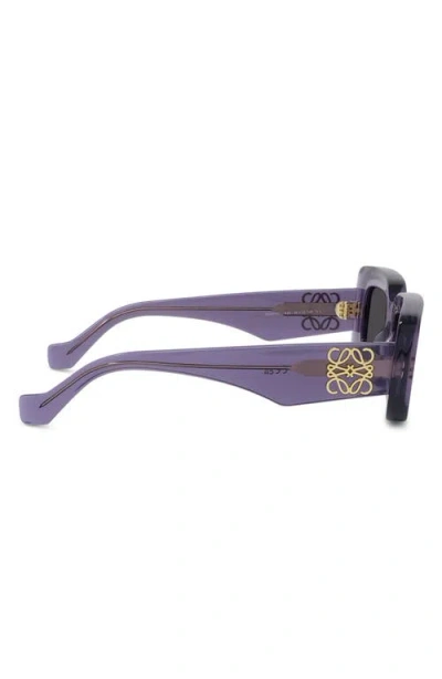 Loewe Chunky Anagram 46mm Rectangular Sunglasses In Burgundy
