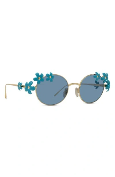 Loewe Signature Oval Sunglasses In Blue
