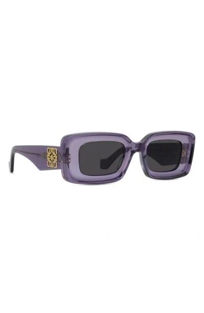 Loewe Chunky Anagram 46mm Rectangular Sunglasses In Burgundy