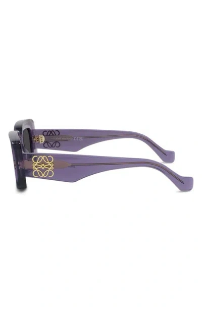Loewe Chunky Anagram 46mm Rectangular Sunglasses In Burgundy