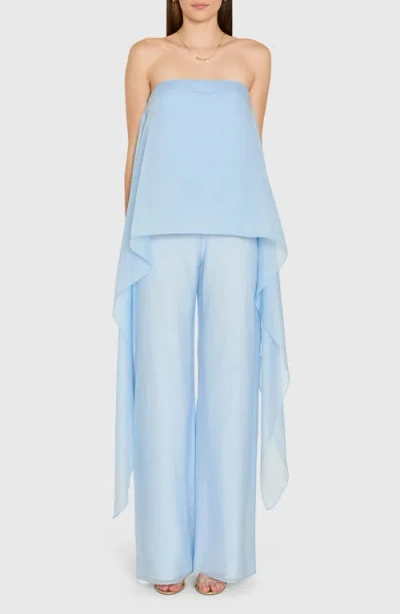 Amanda Uprichard Jenny Strapless Jumpsuit In Blue