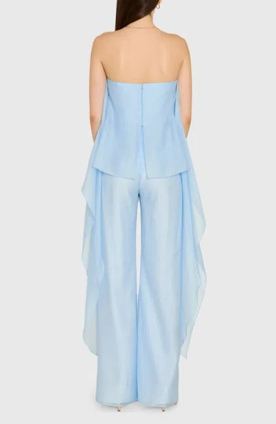Amanda Uprichard Jenny Strapless Jumpsuit In Blue