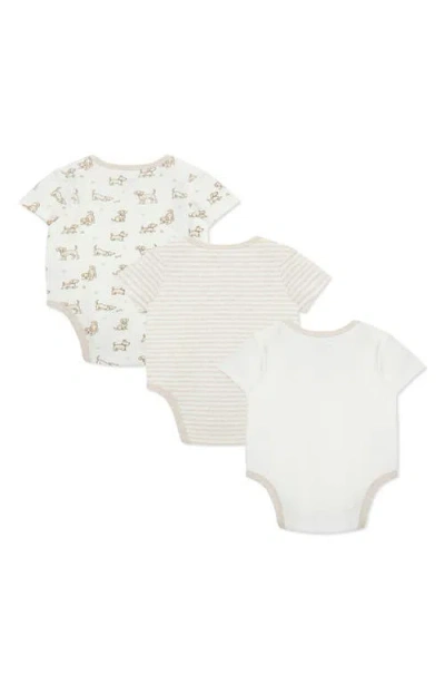 Little Me 3-pack Assorted Print Bodysuits In Neutral