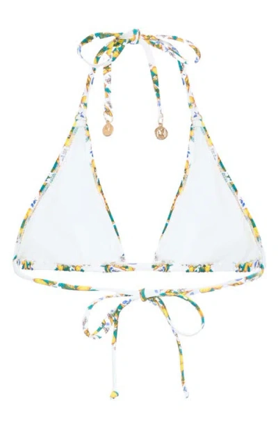 Milly Lemon Tile Triangle Bikini Top In Multi