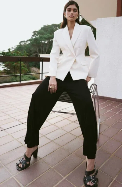 Mango Lalala Cuffed Pants In Black
