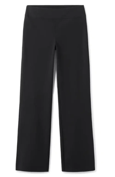 Mango Pull-on Mid Rise Flare Pants In Black