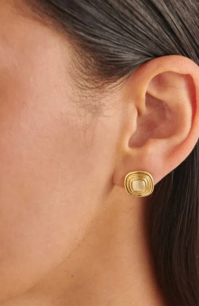 Katie Loxton Sofia Button Stud Earrings In Gold