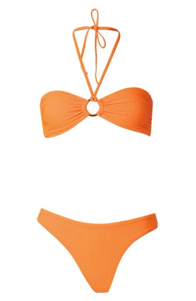 Maaji Orange Iconic Reversible Bikini Bottoms In Orange