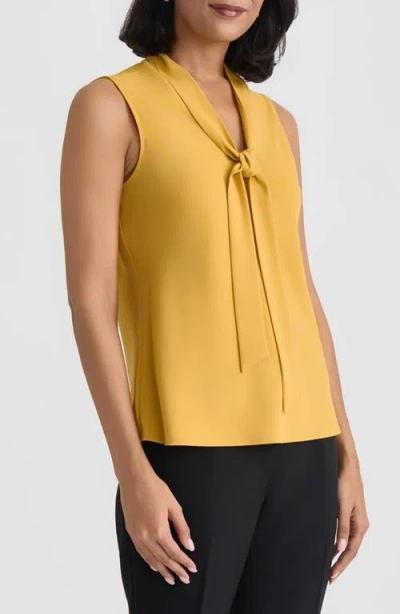 Kasper Sleeveless Tie Front Top In White