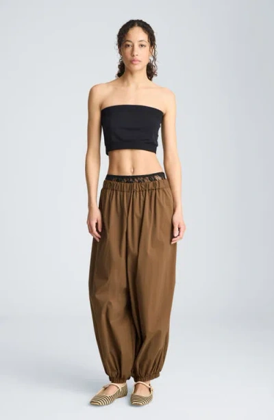 Kenneth Cole Pull On Bubble Leg Pant In Brown