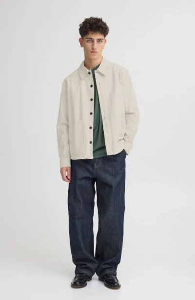 Solid ! Nadil  Cotton Button-up Shirt Jacket In Brown