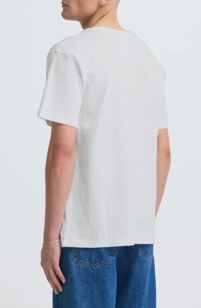 Solid ! Durant  Cotton Pocket T-shirt In White