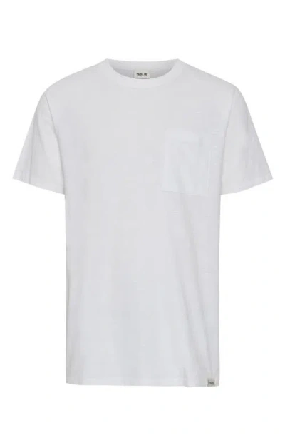 Solid ! Durant  Cotton Pocket T-shirt In White