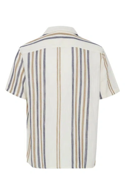Solid ! Isai Stripe Linen Blend Camp Shirt In Multi