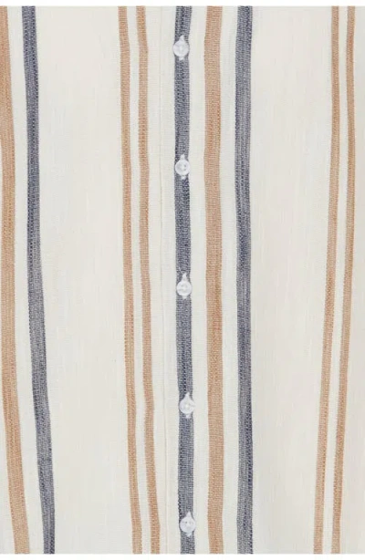 Solid ! Isai Stripe Linen Blend Camp Shirt In Multi