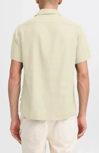 Solid ! Allan  Linen Blend Camp Shirt In Green