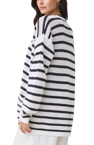 Splendid Beckham Stripe Open Cardigan In Multi