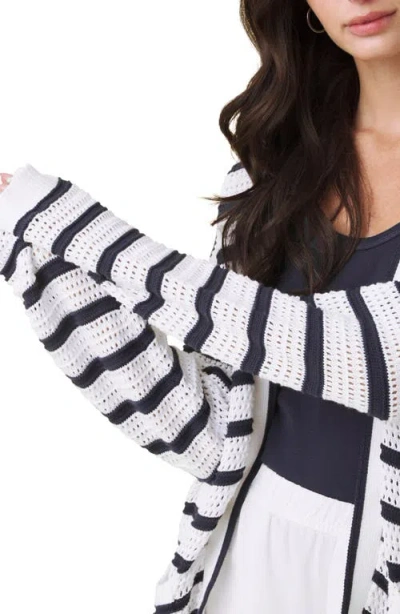 Splendid Beckham Stripe Open Cardigan In Multi