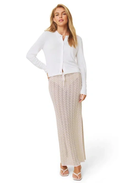 Splendid Erica Crewneck Button Front Cardigan In White
