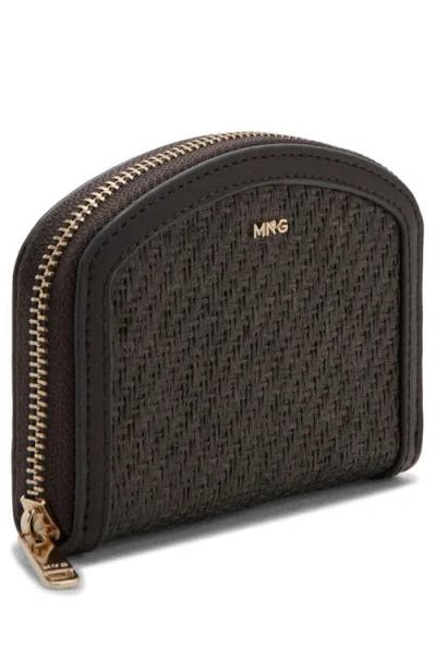 Mango Medium Zip Wallet In Brown
