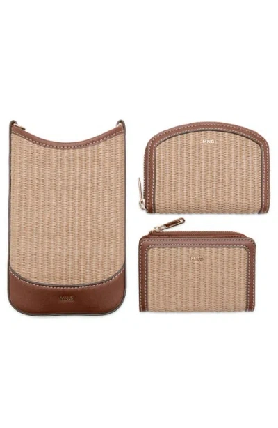 Mango Medium Zip Wallet In Brown