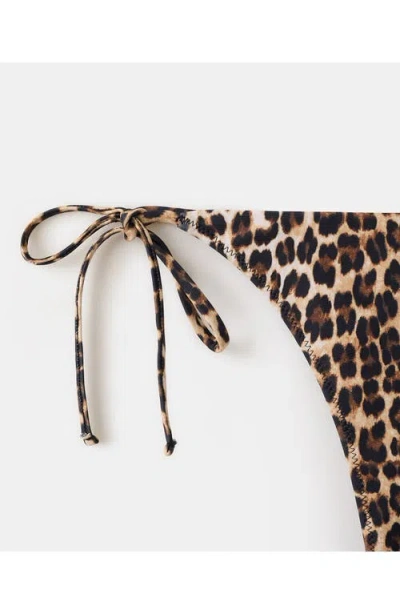 Mango Side Tie Leopard Bikini Bottoms In Multi