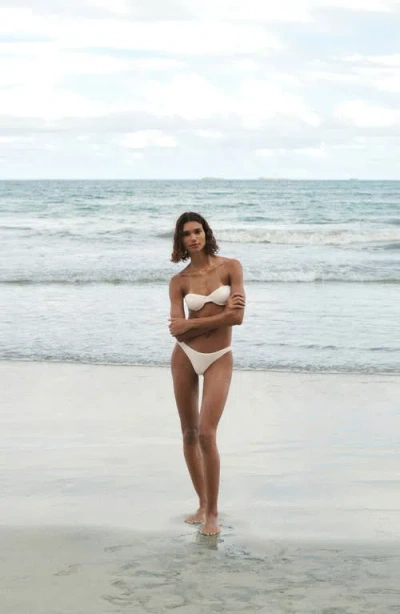 Mango Textured Bandeau Bikini Top In Multi