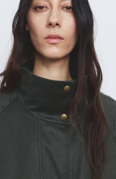 Mango Funnel Neck Cotton Blend Jacket In Multi