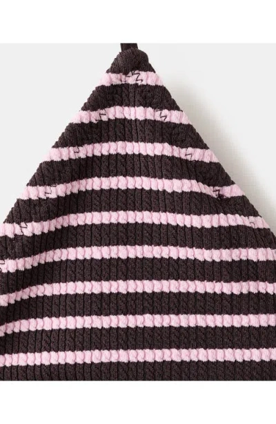 Mango Stripe Rib Triangle Bikini Top In Multi