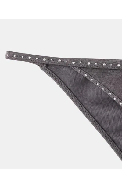 Mango Studded Bikini Bottoms In Gray