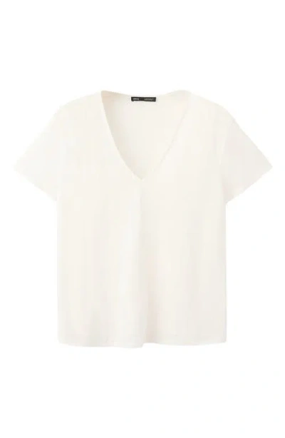 Mango Linen Top In White