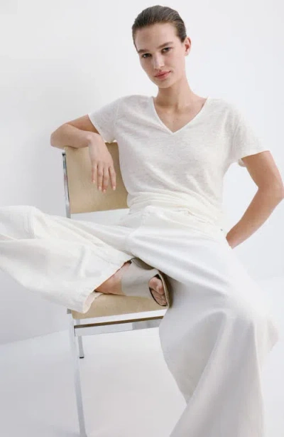 Mango Linen Top In White
