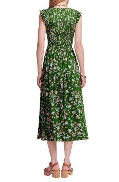 Boden Smocked Jersey Midi Dress In Green