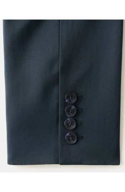 Mango Notch Lapel Blazer In Blue